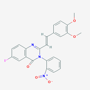 molecular formula C24H18IN3O5 B5496494 2-[2-(3,4-dimethoxyphenyl)vinyl]-6-iodo-3-(2-nitrophenyl)-4(3H)-quinazolinone 