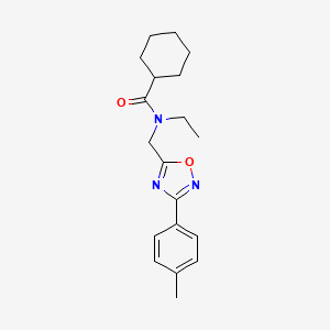 molecular formula C19H25N3O2 B5496496 N-ethyl-N-{[3-(4-methylphenyl)-1,2,4-oxadiazol-5-yl]methyl}cyclohexanecarboxamide CAS No. 878433-04-6