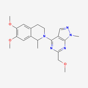 6,7-dimethoxy-2-[6-(methoxymethyl)-1-methyl-1H-pyrazolo[3,4-d]pyrimidin-4-yl]-1-methyl-1,2,3,4-tetrahydroisoquinoline