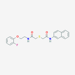 molecular formula C22H21FN2O3S B5496525 2-[(2-{[2-(2-fluorophenoxy)ethyl]amino}-2-oxoethyl)thio]-N-2-naphthylacetamide 