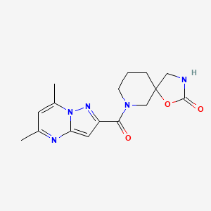 molecular formula C16H19N5O3 B5496526 7-[(5,7-dimethylpyrazolo[1,5-a]pyrimidin-2-yl)carbonyl]-1-oxa-3,7-diazaspiro[4.5]decan-2-one 