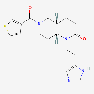 molecular formula C18H22N4O2S B5496536 (4aS*,8aR*)-1-[2-(1H-imidazol-4-yl)ethyl]-6-(3-thienylcarbonyl)octahydro-1,6-naphthyridin-2(1H)-one 