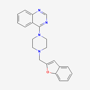 molecular formula C21H20N4O B5496552 4-[4-(1-benzofuran-2-ylmethyl)-1-piperazinyl]quinazoline 
