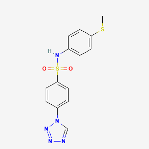 molecular formula C14H13N5O2S2 B5496565 N-[4-(methylthio)phenyl]-4-(1H-tetrazol-1-yl)benzenesulfonamide 