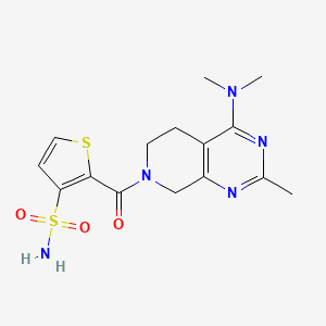 molecular formula C15H19N5O3S2 B5496572 2-{[4-(dimethylamino)-2-methyl-5,8-dihydropyrido[3,4-d]pyrimidin-7(6H)-yl]carbonyl}-3-thiophenesulfonamide 