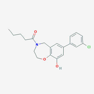 molecular formula C20H22ClNO3 B5496628 7-(3-chlorophenyl)-4-pentanoyl-2,3,4,5-tetrahydro-1,4-benzoxazepin-9-ol 