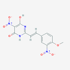 molecular formula C13H10N4O7 B5496648 6-hydroxy-2-[2-(4-methoxy-3-nitrophenyl)vinyl]-5-nitro-4(3H)-pyrimidinone 