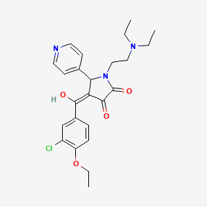 molecular formula C24H28ClN3O4 B5496668 4-(3-chloro-4-ethoxybenzoyl)-1-[2-(diethylamino)ethyl]-3-hydroxy-5-(4-pyridinyl)-1,5-dihydro-2H-pyrrol-2-one 