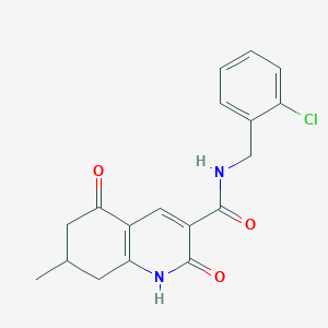 molecular formula C18H17ClN2O3 B5496680 N-(2-chlorobenzyl)-7-methyl-2,5-dioxo-1,2,5,6,7,8-hexahydro-3-quinolinecarboxamide 