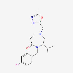 4-(4-fluorobenzyl)-3-isopropyl-1-[(5-methyl-1,3,4-oxadiazol-2-yl)methyl]-1,4-diazepan-5-one