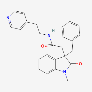molecular formula C25H25N3O2 B5496689 2-(3-benzyl-1-methyl-2-oxo-2,3-dihydro-1H-indol-3-yl)-N-(2-pyridin-4-ylethyl)acetamide 