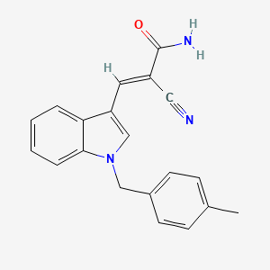 molecular formula C20H17N3O B5496703 2-cyano-3-[1-(4-methylbenzyl)-1H-indol-3-yl]acrylamide 