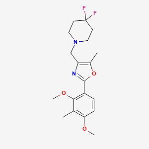 molecular formula C19H24F2N2O3 B5496715 1-{[2-(2,4-dimethoxy-3-methylphenyl)-5-methyl-1,3-oxazol-4-yl]methyl}-4,4-difluoropiperidine 