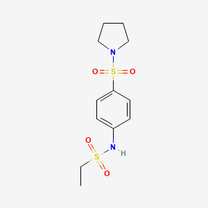 molecular formula C12H18N2O4S2 B5496729 N-[4-(1-pyrrolidinylsulfonyl)phenyl]ethanesulfonamide 