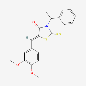 5-(3,4-dimethoxybenzylidene)-3-(1-phenylethyl)-2-thioxo-1,3-thiazolidin-4-one