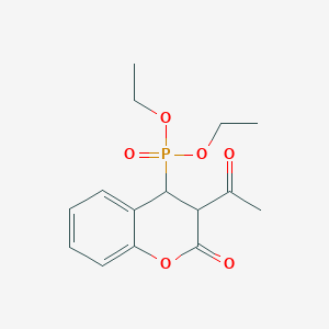 molecular formula C15H19O6P B5496777 diethyl (3-acetyl-2-oxo-3,4-dihydro-2H-chromen-4-yl)phosphonate 