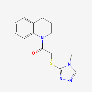 molecular formula C14H16N4OS B5496779 1-{[(4-methyl-4H-1,2,4-triazol-3-yl)thio]acetyl}-1,2,3,4-tetrahydroquinoline 