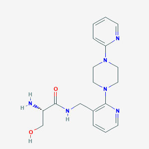 molecular formula C18H24N6O2 B5496804 N~1~-{[2-(4-pyridin-2-ylpiperazin-1-yl)pyridin-3-yl]methyl}-L-serinamide 