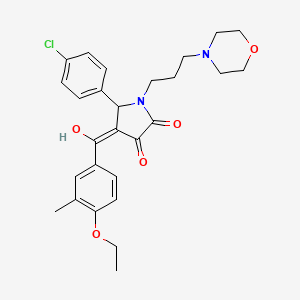 molecular formula C27H31ClN2O5 B5496814 5-(4-chlorophenyl)-4-(4-ethoxy-3-methylbenzoyl)-3-hydroxy-1-[3-(4-morpholinyl)propyl]-1,5-dihydro-2H-pyrrol-2-one 