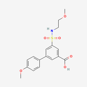 molecular formula C17H19NO6S B5496823 4'-methoxy-5-{[(2-methoxyethyl)amino]sulfonyl}biphenyl-3-carboxylic acid 