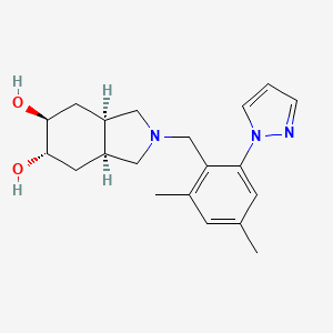 molecular formula C20H27N3O2 B5496836 (3aR*,5S*,6S*,7aS*)-2-[2,4-dimethyl-6-(1H-pyrazol-1-yl)benzyl]octahydro-1H-isoindole-5,6-diol 