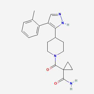 molecular formula C20H24N4O2 B5496848 1-({4-[4-(2-methylphenyl)-1H-pyrazol-5-yl]piperidin-1-yl}carbonyl)cyclopropanecarboxamide 