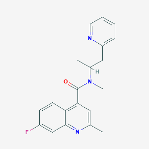 molecular formula C20H20FN3O B5496879 7-fluoro-N,2-dimethyl-N-(1-methyl-2-pyridin-2-ylethyl)quinoline-4-carboxamide 
