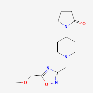 molecular formula C14H22N4O3 B5496891 1-(1-{[5-(methoxymethyl)-1,2,4-oxadiazol-3-yl]methyl}piperidin-4-yl)pyrrolidin-2-one 