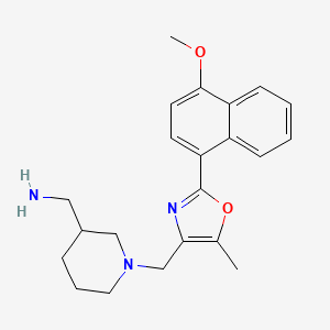molecular formula C22H27N3O2 B5496931 [(1-{[2-(4-methoxy-1-naphthyl)-5-methyl-1,3-oxazol-4-yl]methyl}-3-piperidinyl)methyl]amine dihydrochloride 