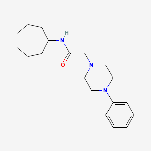 molecular formula C19H29N3O B5496941 N-cycloheptyl-2-(4-phenyl-1-piperazinyl)acetamide 