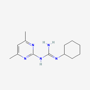 molecular formula C13H21N5 B5496943 N-cyclohexyl-N'-(4,6-dimethyl-2-pyrimidinyl)guanidine 