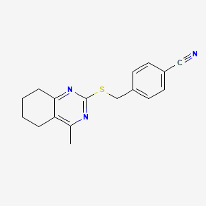 molecular formula C17H17N3S B5496979 4-{[(4-methyl-5,6,7,8-tetrahydro-2-quinazolinyl)thio]methyl}benzonitrile 