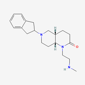 molecular formula C20H29N3O B5496984 rel-(4aS,8aR)-6-(2,3-dihydro-1H-inden-2-yl)-1-[2-(methylamino)ethyl]octahydro-1,6-naphthyridin-2(1H)-one dihydrochloride 