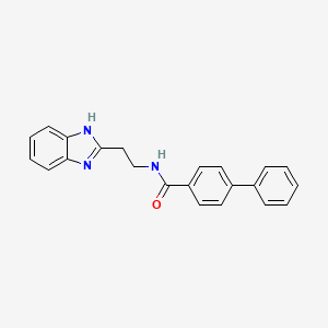 molecular formula C22H19N3O B5496998 N-[2-(1H-benzimidazol-2-yl)ethyl]-4-biphenylcarboxamide 