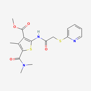 molecular formula C17H19N3O4S2 B5497016 methyl 5-[(dimethylamino)carbonyl]-4-methyl-2-{[(2-pyridinylthio)acetyl]amino}-3-thiophenecarboxylate 