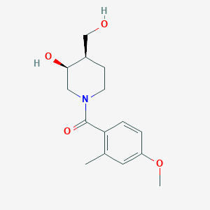 molecular formula C15H21NO4 B5497037 (3S*,4R*)-4-(hydroxymethyl)-1-(4-methoxy-2-methylbenzoyl)-3-piperidinol 