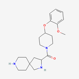 molecular formula C21H31N3O3 B5497038 3-{[4-(2-methoxyphenoxy)-1-piperidinyl]carbonyl}-2,8-diazaspiro[4.5]decane dihydrochloride 