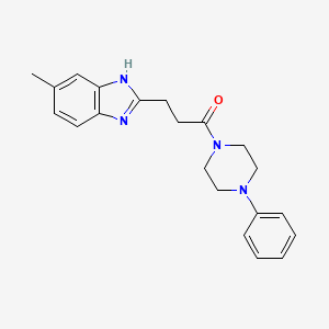 molecular formula C21H24N4O B5497048 5-methyl-2-[3-oxo-3-(4-phenyl-1-piperazinyl)propyl]-1H-benzimidazole 