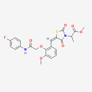 molecular formula C23H21FN2O7S B5497050 methyl 2-[5-(2-{2-[(4-fluorophenyl)amino]-2-oxoethoxy}-3-methoxybenzylidene)-2,4-dioxo-1,3-thiazolidin-3-yl]propanoate 