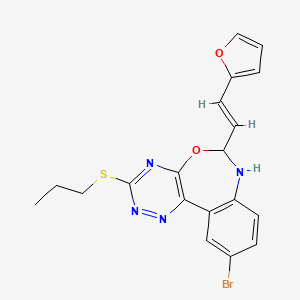 molecular formula C19H17BrN4O2S B5497060 10-bromo-6-[2-(2-furyl)vinyl]-3-(propylthio)-6,7-dihydro[1,2,4]triazino[5,6-d][3,1]benzoxazepine 