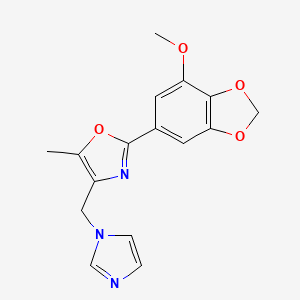molecular formula C16H15N3O4 B5497065 4-(1H-imidazol-1-ylmethyl)-2-(7-methoxy-1,3-benzodioxol-5-yl)-5-methyl-1,3-oxazole 