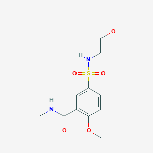 molecular formula C12H18N2O5S B5497089 2-methoxy-5-{[(2-methoxyethyl)amino]sulfonyl}-N-methylbenzamide 