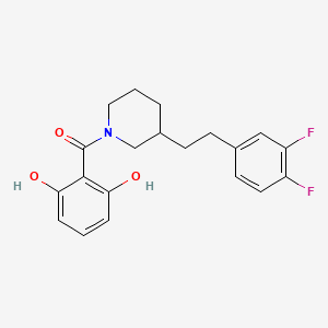 molecular formula C20H21F2NO3 B5497093 2-({3-[2-(3,4-difluorophenyl)ethyl]-1-piperidinyl}carbonyl)-1,3-benzenediol 
