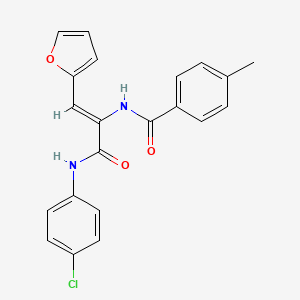 molecular formula C21H17ClN2O3 B5497103 N-[1-{[(4-chlorophenyl)amino]carbonyl}-2-(2-furyl)vinyl]-4-methylbenzamide 
