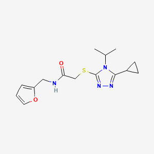 molecular formula C15H20N4O2S B5497116 2-[(5-cyclopropyl-4-isopropyl-4H-1,2,4-triazol-3-yl)thio]-N-(2-furylmethyl)acetamide 