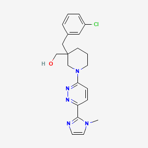molecular formula C21H24ClN5O B5497131 {3-(3-chlorobenzyl)-1-[6-(1-methyl-1H-imidazol-2-yl)pyridazin-3-yl]piperidin-3-yl}methanol 