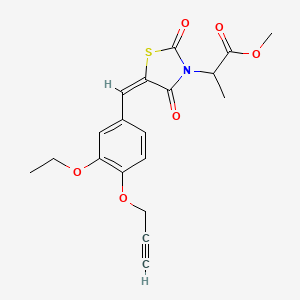 molecular formula C19H19NO6S B5497138 methyl 2-{5-[3-ethoxy-4-(2-propyn-1-yloxy)benzylidene]-2,4-dioxo-1,3-thiazolidin-3-yl}propanoate 