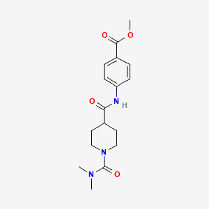 molecular formula C17H23N3O4 B5497164 methyl 4-[({1-[(dimethylamino)carbonyl]-4-piperidinyl}carbonyl)amino]benzoate 