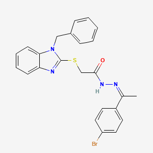 molecular formula C24H21BrN4OS B5497173 2-[(1-benzyl-1H-benzimidazol-2-yl)thio]-N'-[1-(4-bromophenyl)ethylidene]acetohydrazide 