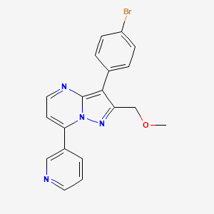 molecular formula C19H15BrN4O B5497189 3-(4-bromophenyl)-2-(methoxymethyl)-7-(3-pyridinyl)pyrazolo[1,5-a]pyrimidine 